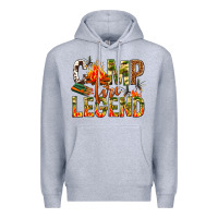 Heather Grey camp fire legend Premium Hoodie - NancyCooperArtShop