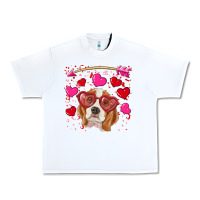 White valentine's day  beagle Urban Heavy Tee - RanaPortraitStore