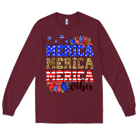 Burgundy Merica merica merica vibes Long Sleeve Tee - Neo Western