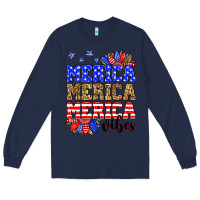 Navy Merica merica merica vibes Long Sleeve Tee - Neo Western