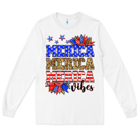 White Merica merica merica vibes Long Sleeve Tee - Neo Western