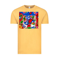 Vintage Mustard puerto rico hearts Vintage Tee - Zillion Design Studio