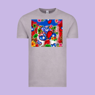 Puerto Rico Hearts Vintage Tee Designed By Zillion Design Studio