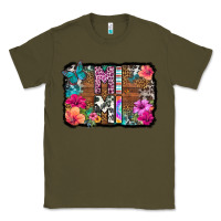 Army Green mimi floral background Classic Tee - HRA Design Shop