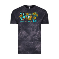 Cloud Black peace love faith Vintage Tee - texasbilliewilder