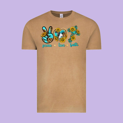 Vintage Tee peace love faith