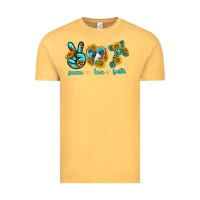 Vintage Mustard peace love faith Vintage Tee - texasbilliewilder