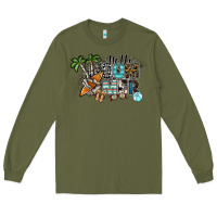 Army Green hello summer Long Sleeve Tee - SublimationCraftShop