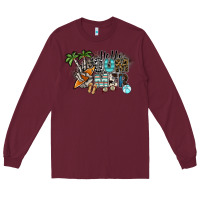 Burgundy hello summer Long Sleeve Tee - SublimationCraftShop