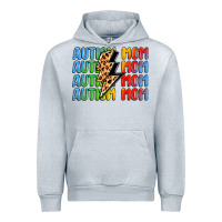 Heather Grey autism mom lightning bolt Urban Hoodie - LillyAllenDesigns