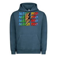 Pigment Midnight Navy autism mom lightning bolt Urban Hoodie - LillyAllenDesigns
