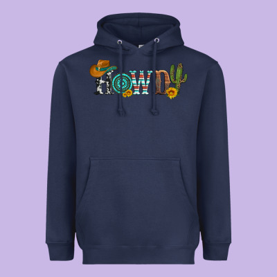 Howdy With Cowboy Hat And Cactus Heavyweight Hoodie Designed By Artiststas
