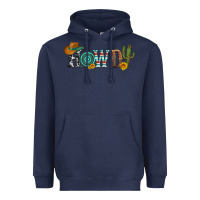 Navy howdy with cowboy hat and cactus Heavyweight Hoodie - Artiststas