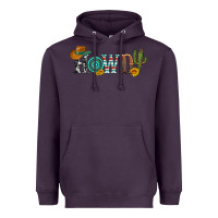 Plum howdy with cowboy hat and cactus Heavyweight Hoodie - Artiststas