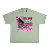Oil Green with brave wings she flies Urban Heavy Tee - BarkalooDesign