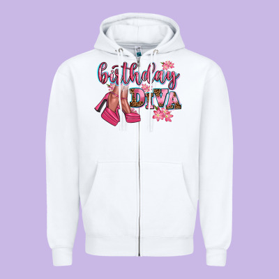 Birthday Diva Zipper Hoodie Designed By Adodesignshop