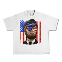 Lunar Rock American flag with lincoln Urban Heavy Tee - texasbilliewilder