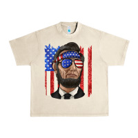 Sandshell American flag with lincoln Urban Heavy Tee - texasbilliewilder