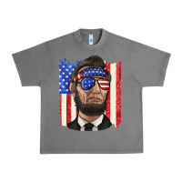 Tornado American flag with lincoln Urban Heavy Tee - texasbilliewilder