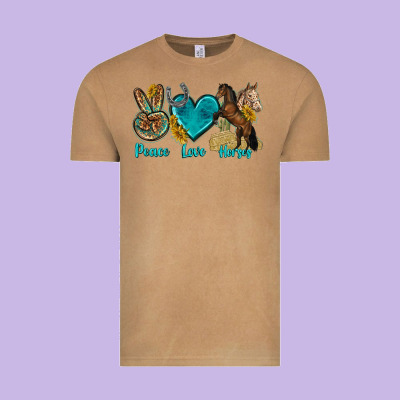 Vintage Tee peace love horses tbw