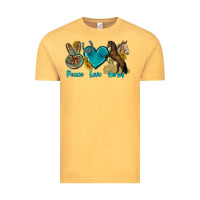 Vintage Mustard peace love horses tbw Vintage Tee - texasbilliewilder