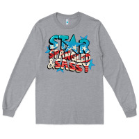Heather Grey Star spangled and sassy 4th of july Long Sleeve Tee - CowGirlArtShop