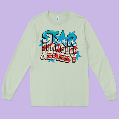 Star Spangled And Sassy 4th Of July Long Sleeve Tee Designed By Cowgirlartshop