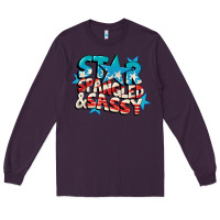 Plum Star spangled and sassy 4th of july Long Sleeve Tee - CowGirlArtShop