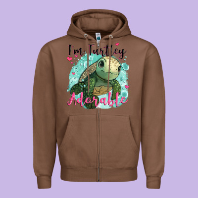 I'm Turtley Adorable Zipper Hoodie Designed By Jahusdesignshop