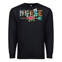 Black western nurse arrow floral Premium Sweatshirt - BarkalooDesign