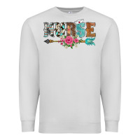 Dove Grey western nurse arrow floral Premium Sweatshirt - BarkalooDesign