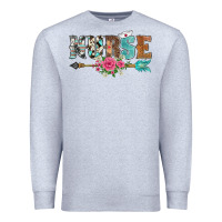 Heather Grey western nurse arrow floral Premium Sweatshirt - BarkalooDesign