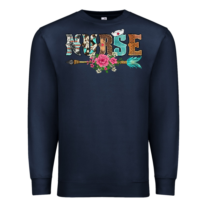 Western Nurse Arrow Floral Premium Sweatshirt by BarkalooDesign | Teevron