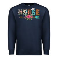 Navy western nurse arrow floral Premium Sweatshirt - BarkalooDesign