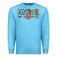 Ocean Blue western nurse arrow floral Premium Sweatshirt - BarkalooDesign