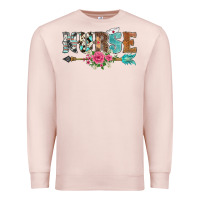 Pale Pink western nurse arrow floral Premium Sweatshirt - BarkalooDesign