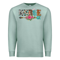 Seafoam western nurse arrow floral Premium Sweatshirt - BarkalooDesign