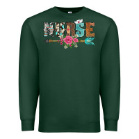Sports Green western nurse arrow floral Premium Sweatshirt - BarkalooDesign