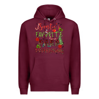 Burgundy santa's favorite para professional Premium Hoodie - MaliasSmallBusiness
