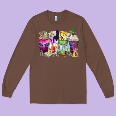 Boss Babe Coffee Cups Long Sleeve Tee Designed By Zillion Design Studio