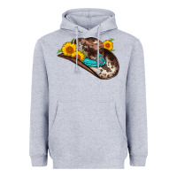 Heather Grey cowboy hat Heavyweight Hoodie - AdoDesignShop