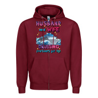 Burgundy husband and wife cruising partners for life Zipper Hoodie - JahusDesignShop