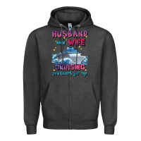 Charcoal Heather husband and wife cruising partners for life Zipper Hoodie - JahusDesignShop