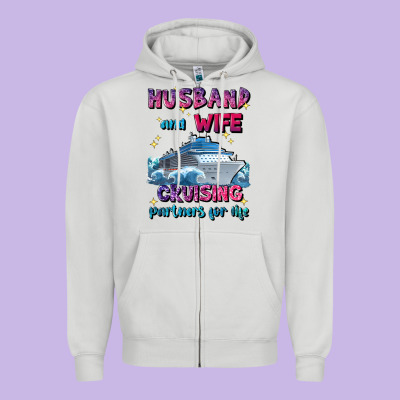 Husband And Wife Cruising Partners For Life Zipper Hoodie Designed By Jahusdesignshop