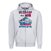 Heather Grey husband and wife cruising partners for life Zipper Hoodie - JahusDesignShop