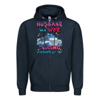 Navy husband and wife cruising partners for life Zipper Hoodie - JahusDesignShop