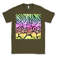 Army Green neon rainbow safari seamless pattern Classic Tee - BundleAndBundleShop