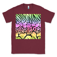 Burgundy neon rainbow safari seamless pattern Classic Tee - BundleAndBundleShop