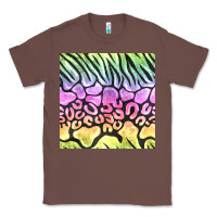 Chestnut neon rainbow safari seamless pattern Classic Tee - BundleAndBundleShop