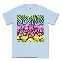 Dusty Blue neon rainbow safari seamless pattern Classic Tee - BundleAndBundleShop